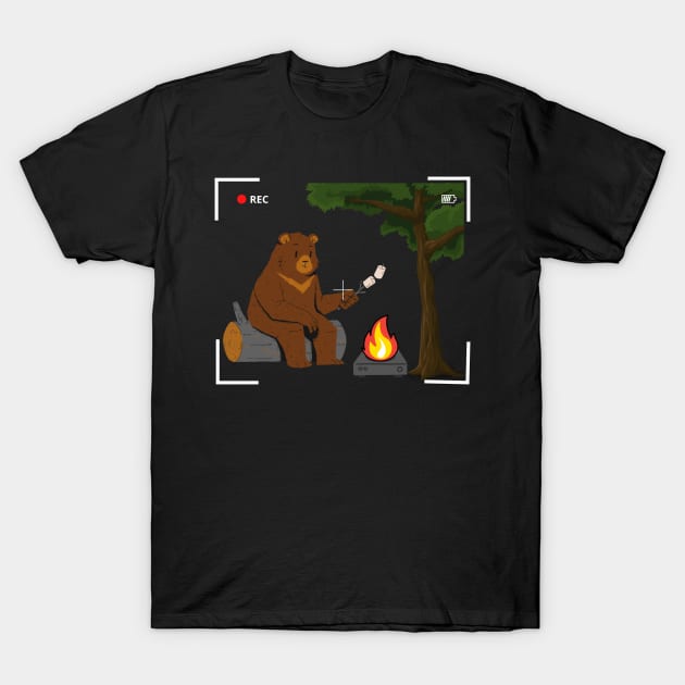 Grizzly Bear Enjoying Snack T-Shirt by PoiesisCB